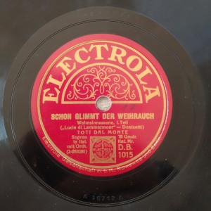 Δισκος 78 στροφων SHELLAC 78rpm SCHON GLIMMT DER WEIHRAUH / NETZE MIT EINER TRANE Toti Dal Monte 30cms