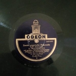 78rpm record ODEON ZWEITE UNGARISCHE RHAPSODIE Dr. WEISSMANN 30cms