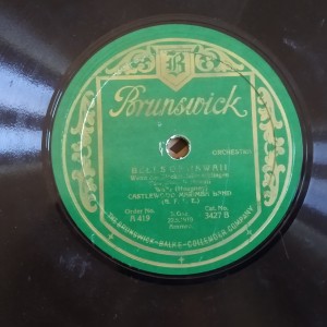 Δισκος 78 στροφων SHELLAC 78rpm BRUNSWICK BELLS OF HAWAII / MY SWEETHEART CASTLEWOOD MARIMBA BAND 25cms