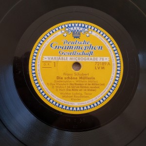 Δισκος 78 στροφων SHELLAC 78rpm GRAMMOPHON DIE SCHONE MULLERIN Wilhelm Muller 30cms