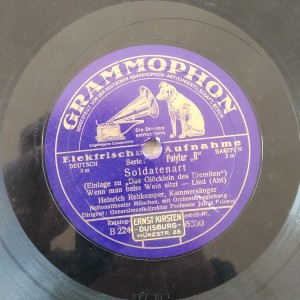 78rpm record GRAMMOPHON SOLDATENART / DER WILDSCHUTZ , Professor Julius Pruwer 30cms