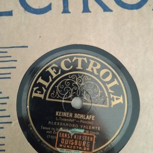 78rpm record KEINER SCHLAFE O WEINE NICHT,LIU A. Valente Nessun Dorma in German 25cms