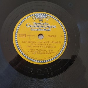 Δισκος 78 στροφων SHELLAC 78rpm GRAMMOPHON DER BARBIER VON SEVILLA Barber of Seville DER LIEBESTRANK F. Leitner 30cms